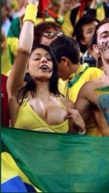 Brazil fans taking a leaf out of Peru's book.